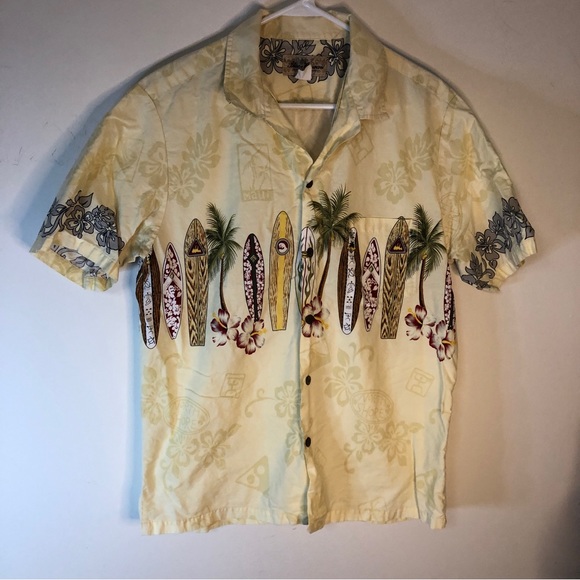 Blue Hawaii Shirts Vintage Mens Blue Hawaii Button Down Surf Board